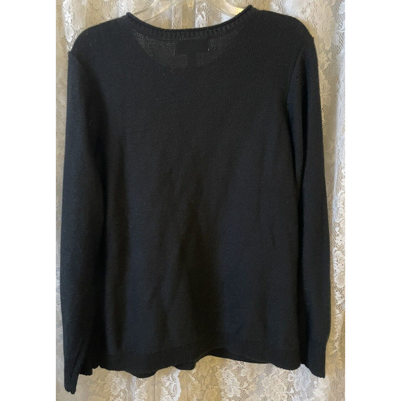 karen scott tops size large womens long sleeve Deep Blue light sparkling sweeter - Picture 5 of 9